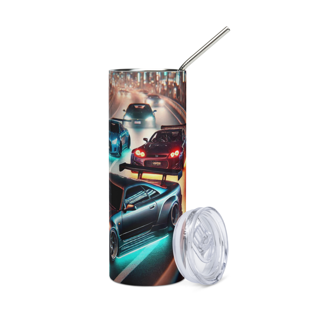 Racing Cars Metal Tumbler