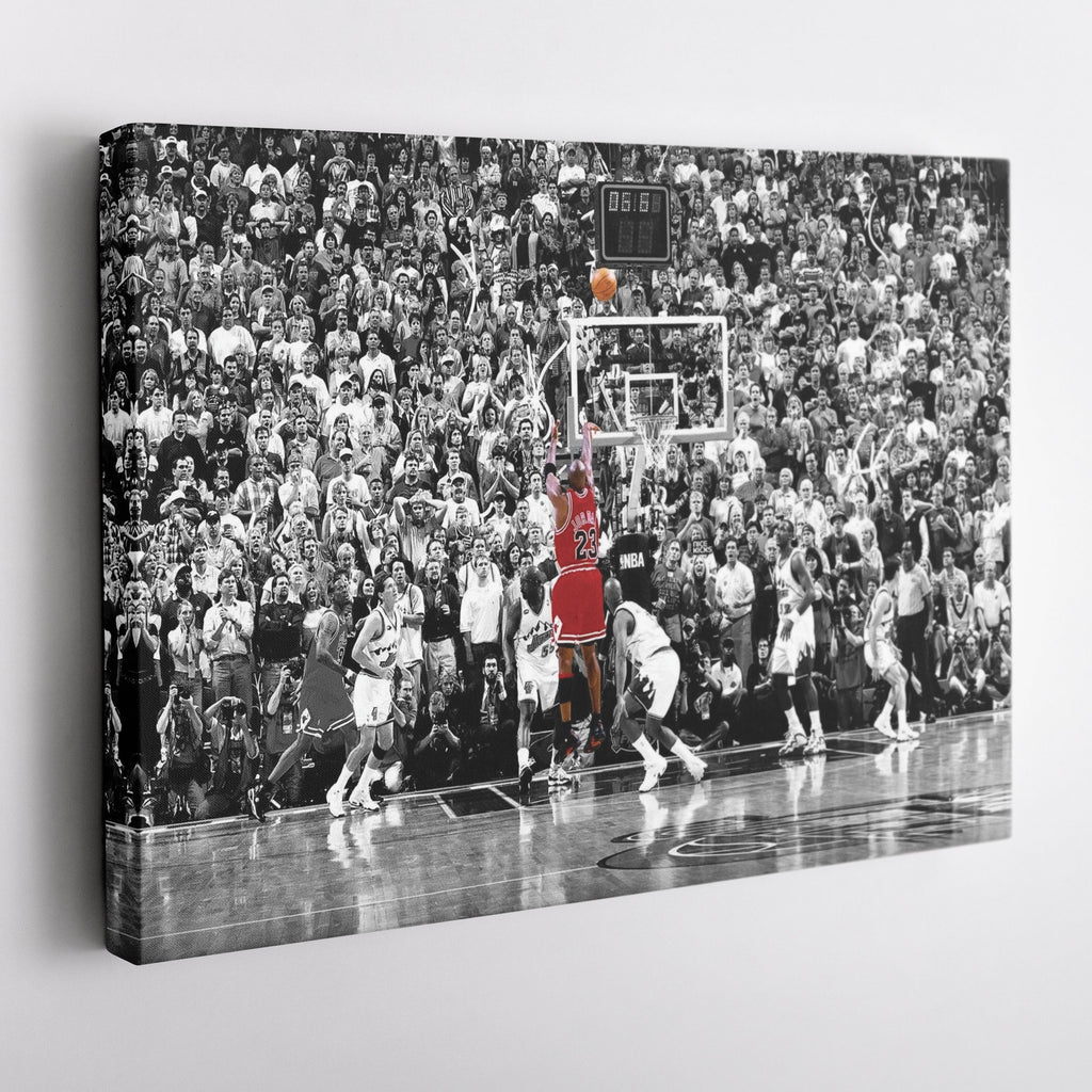 Michael Jordan The Last Shot Canvas Print – Chicago Bulls Basketball Wall Art Decor