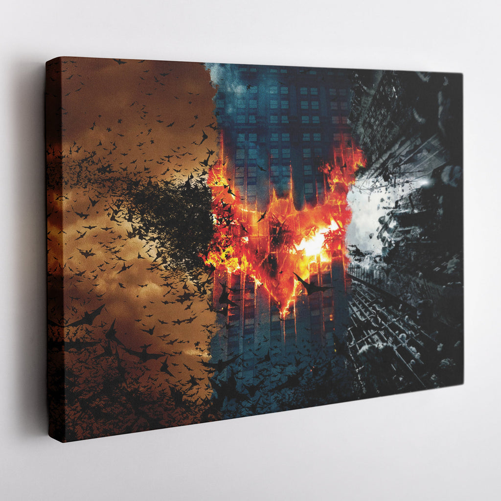 Batman Illustration Canvas Print – Joker Movie Wall Art for Superhero Home Decor