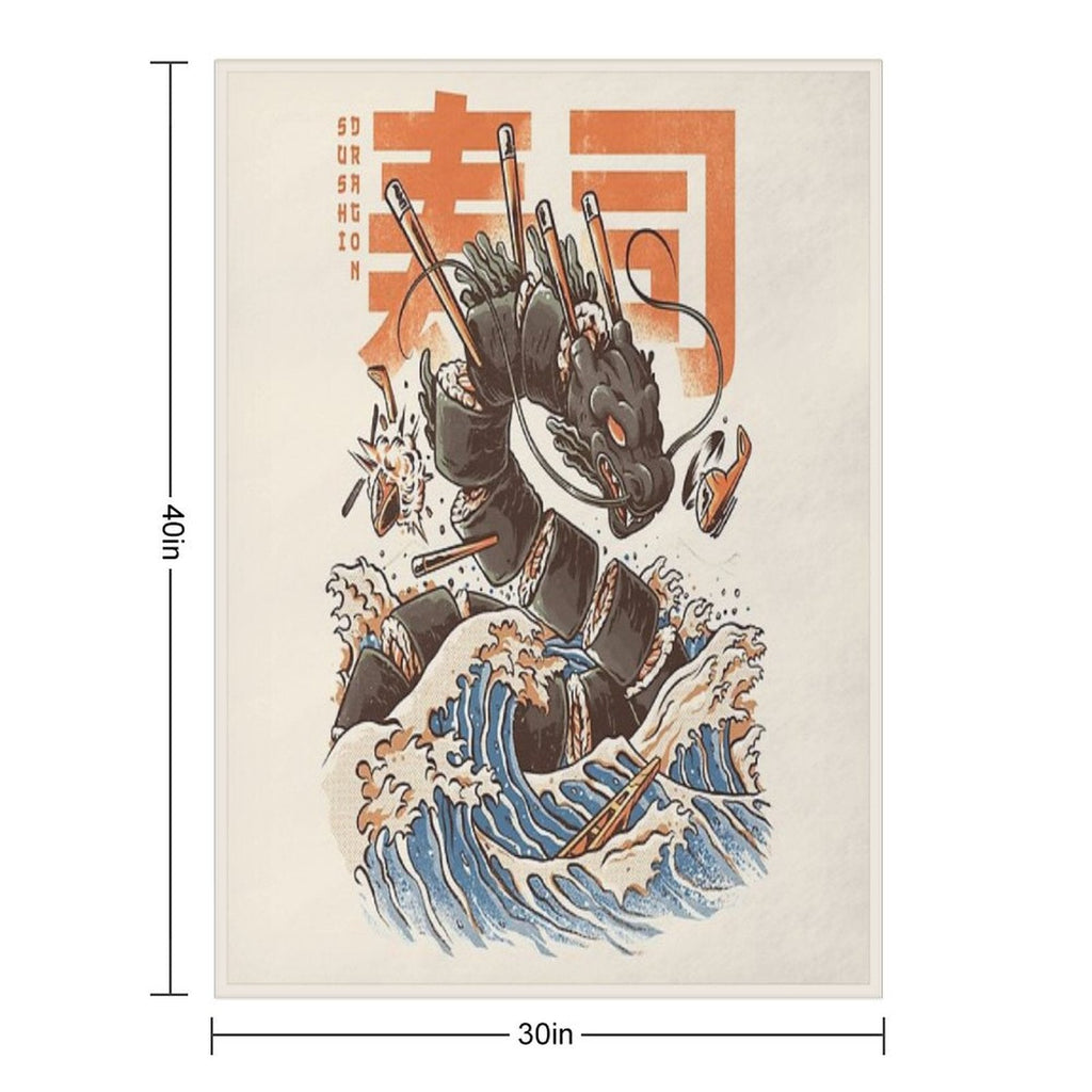 Great Sushi Dragon Throw Blanket