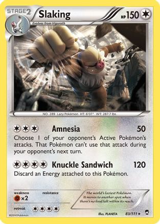 Slaking 083/111 - XY  Furious Fists Holofoil