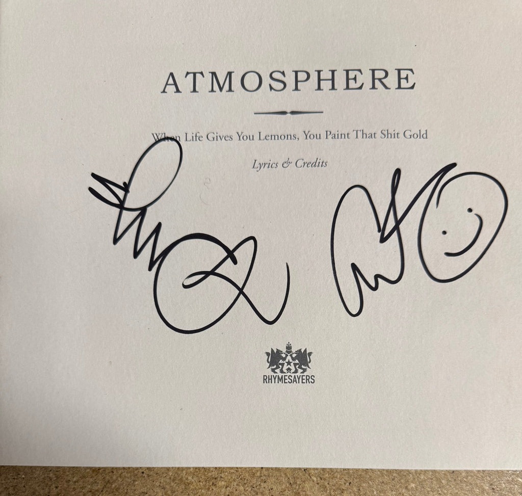 Atmosphere (Slug & Ant) Signed When Life Gives You Lemons, You Paint That Shit Gold Vinyl Insert JSA COA