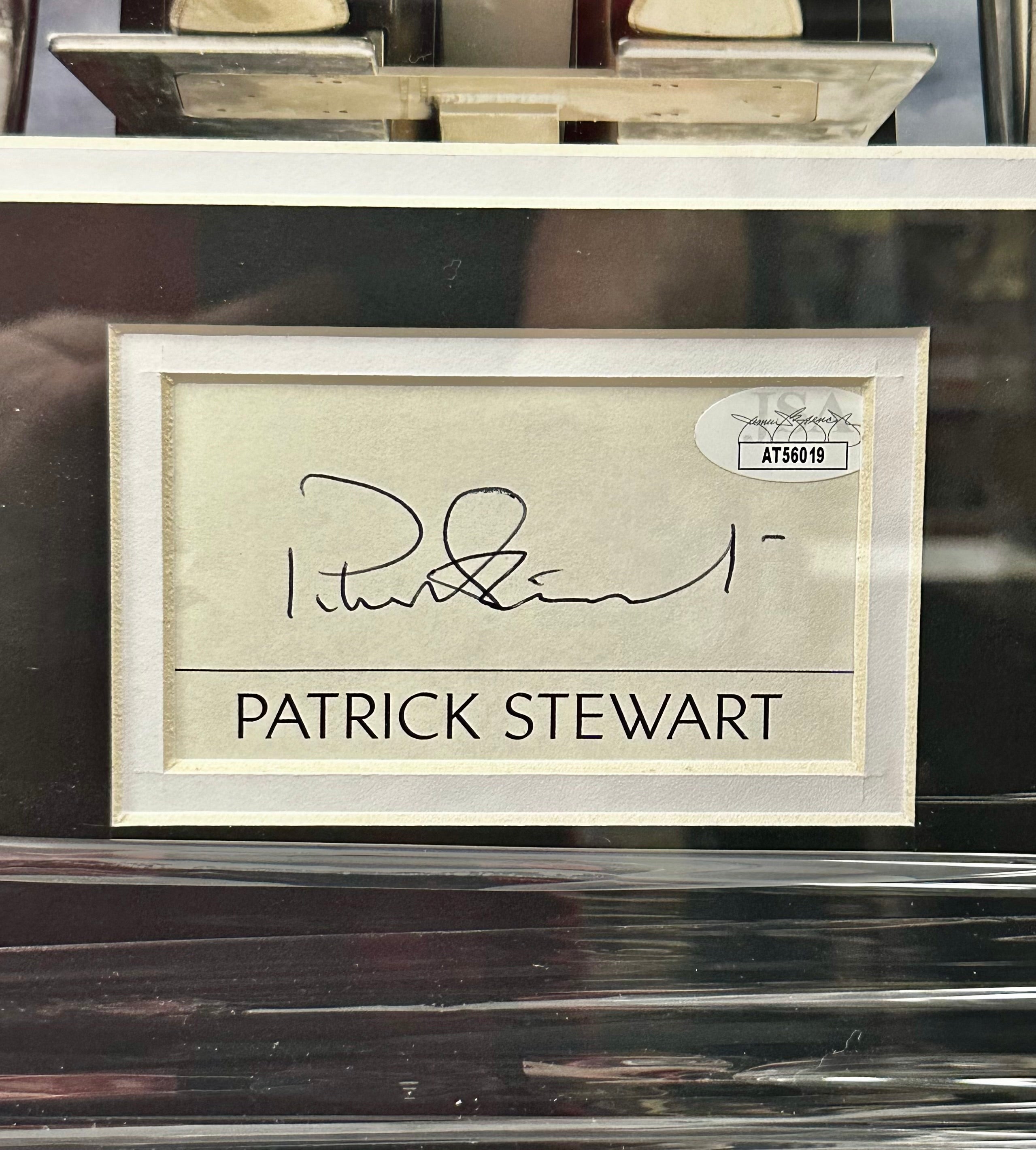 Patrick Stewart Signed & Framed Cut With 8X10  X-Men Professor X Photo JSA COA
