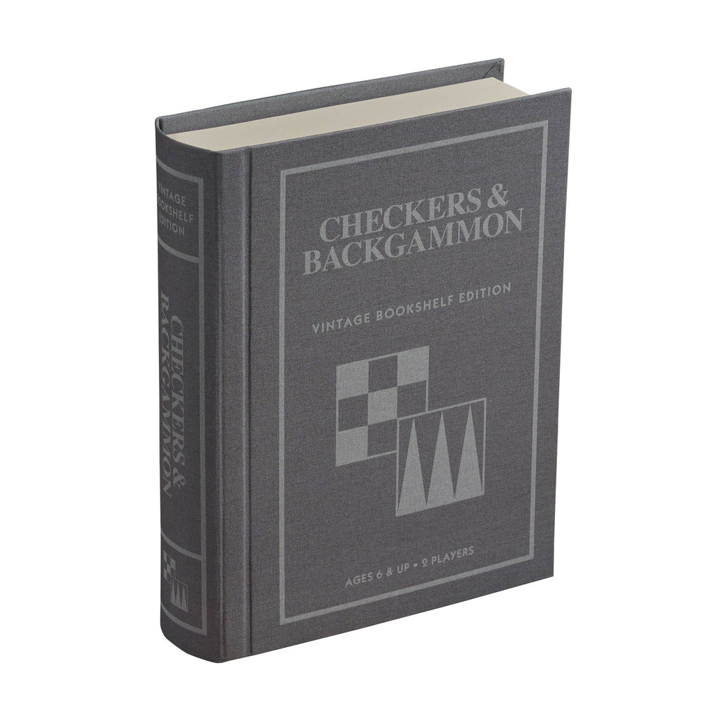 Checkers & Backgammon - Vintage Bookshelf Edition