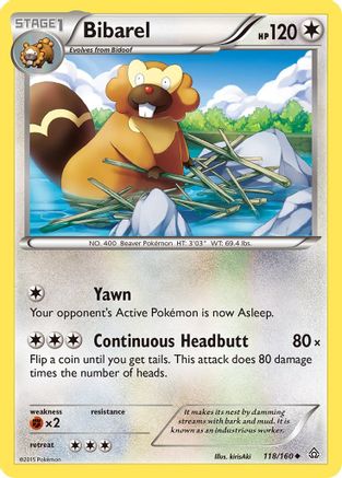 Bibarel 118/160 - XY  Primal Clash Reverse Holofoil