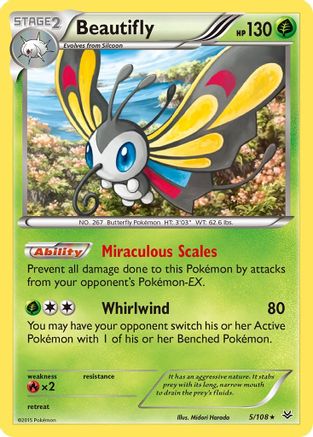 Beautifly 005/108 - XY  Roaring Skies Holofoil