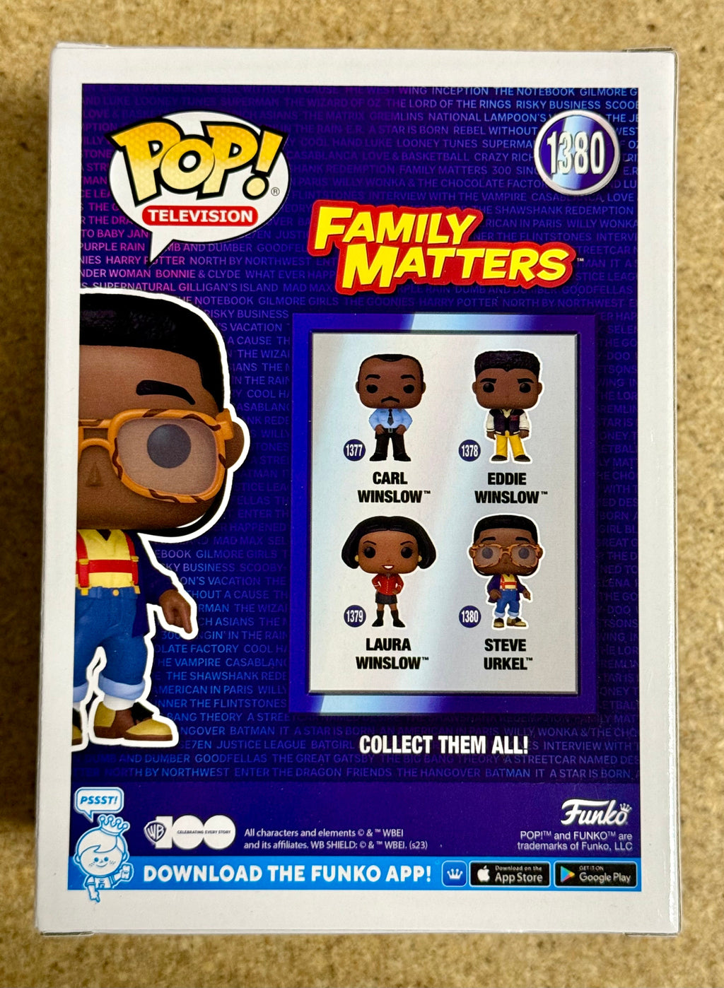 Funko Pop! Television Steve Urkel #1380 Family Matters 2023 Warner Bros 100