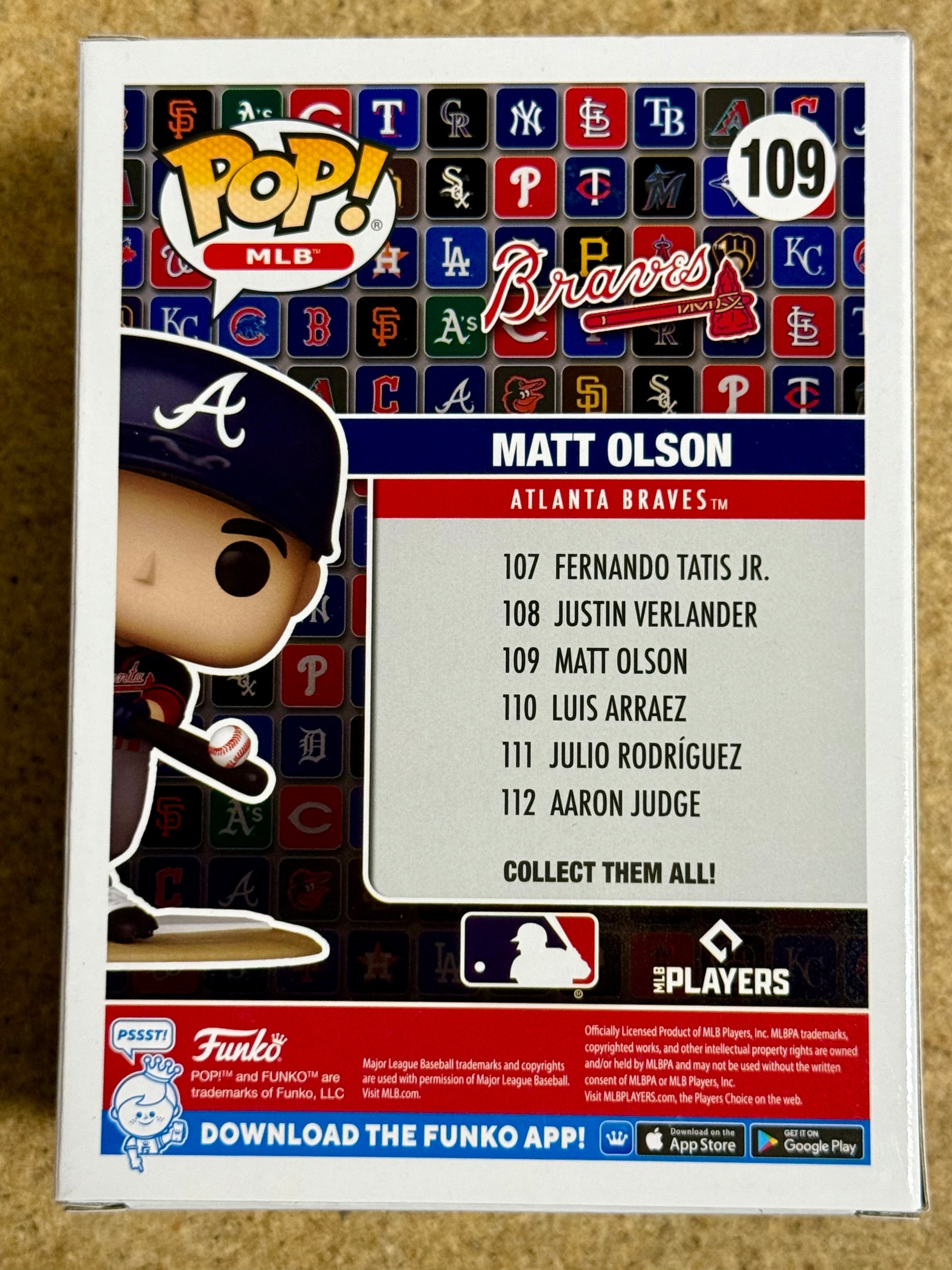 Funko Pop! MLB Matt Olson #109 Atlanta Braves Baseball 2024 First Baseman