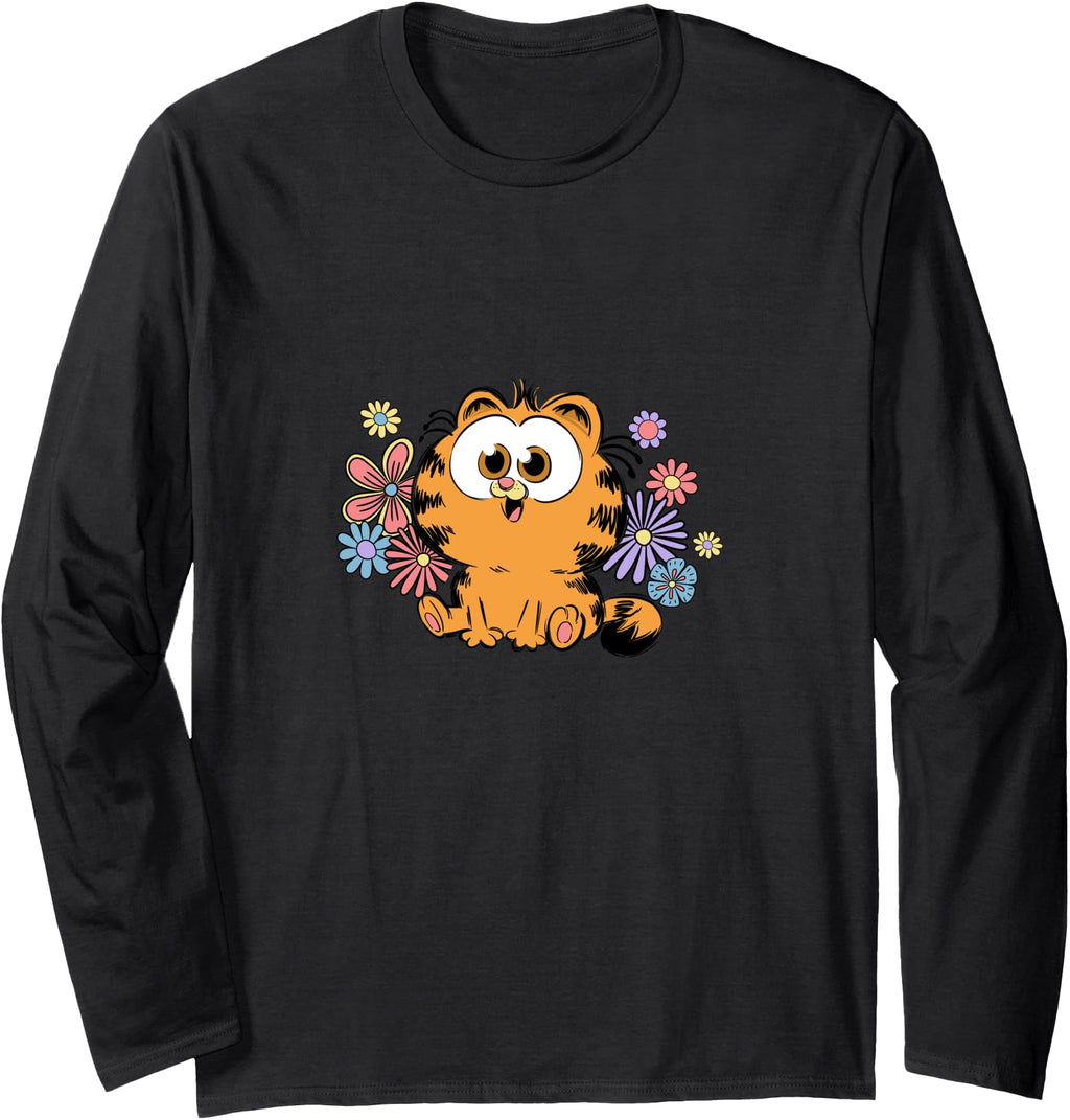 Garfield Too To Care Floral Chibi Hoodie - Custom Art Print Men Women