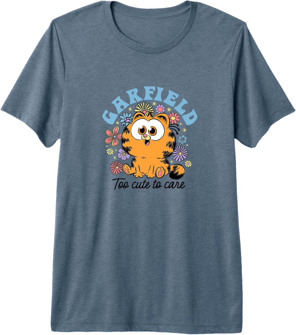 Garfield Chibi Floral Too To Care Sweatshirt - Aesthetic Graphic Unisex