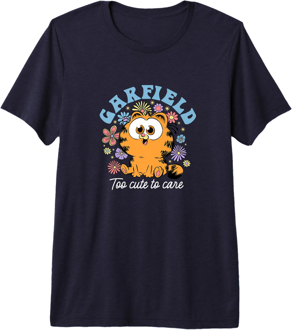 Handcrafted Garfield Chibi Floral Too To T-Shirt - Streetwear Style Unisex