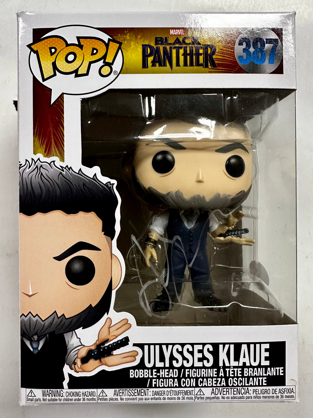 Andy Serkis Signed Marvel Ulysses Klaue 2018 Vaulted Funko Pop! #387 JSA COA