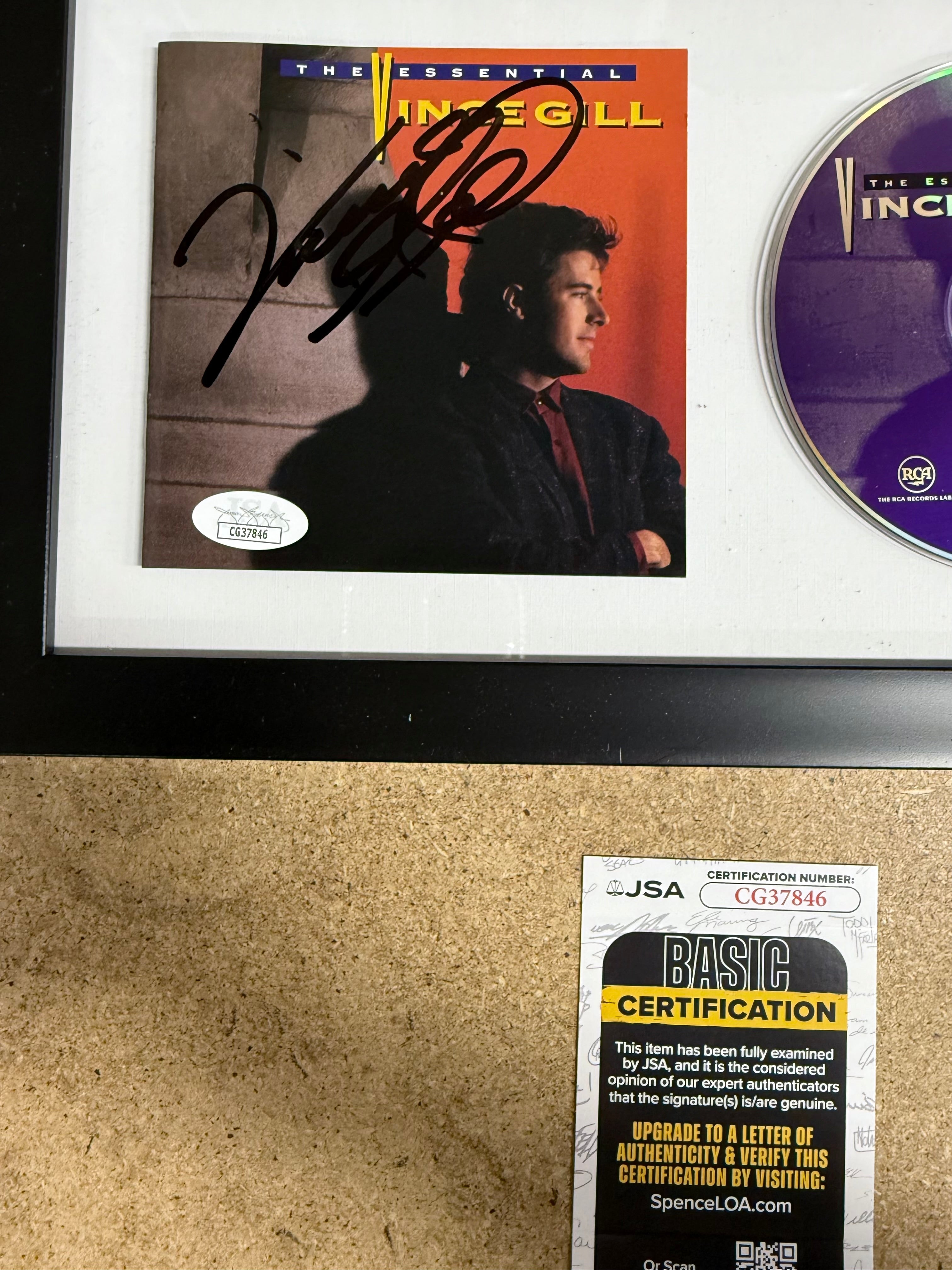 Musician Vince Gill Framed & Signed “Essential” (1995) CD Booklet With JSA COA