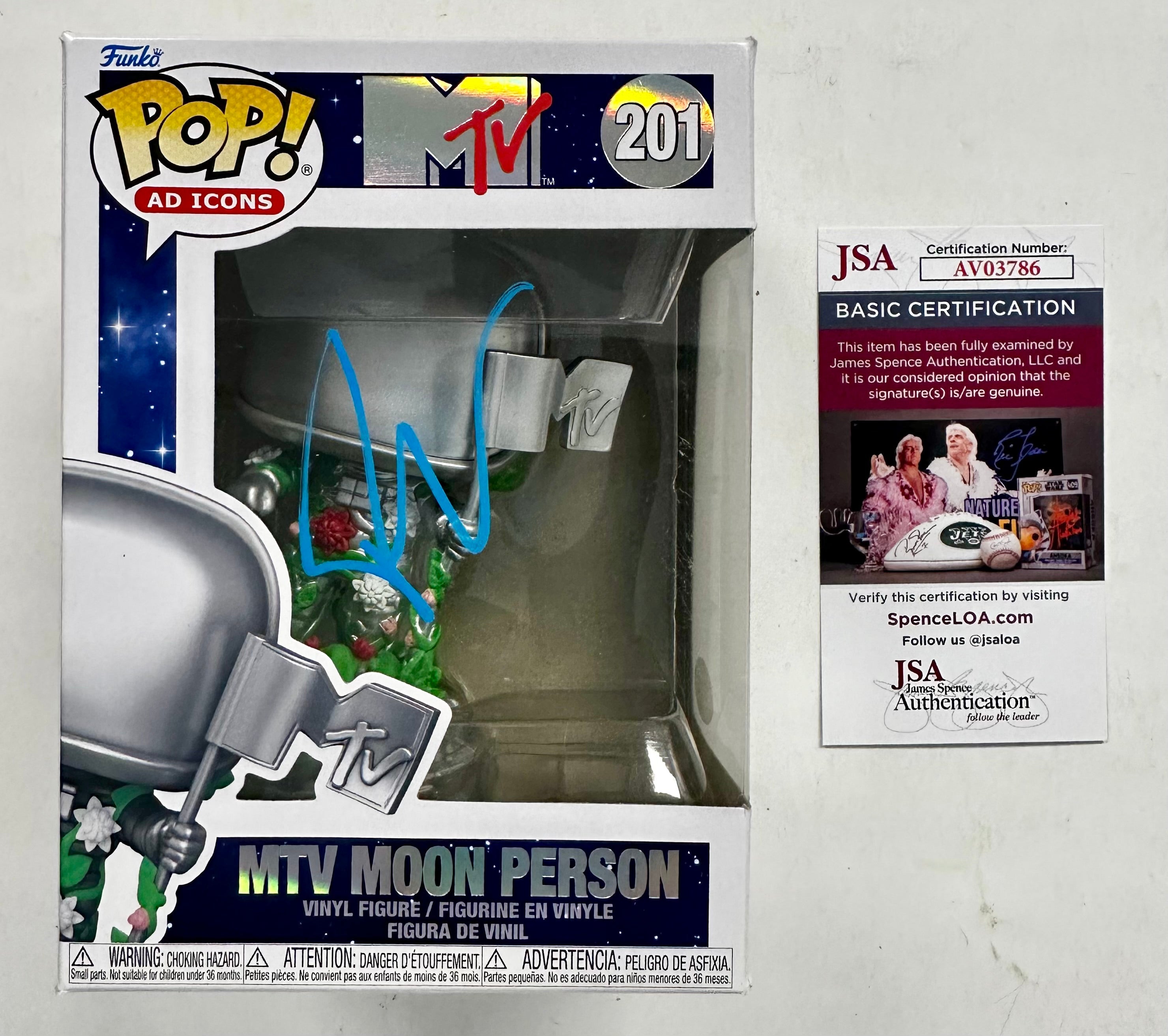 Pat Monahan (Train) Signed MTV Moon Person Funko Pop #201 With JSA COA