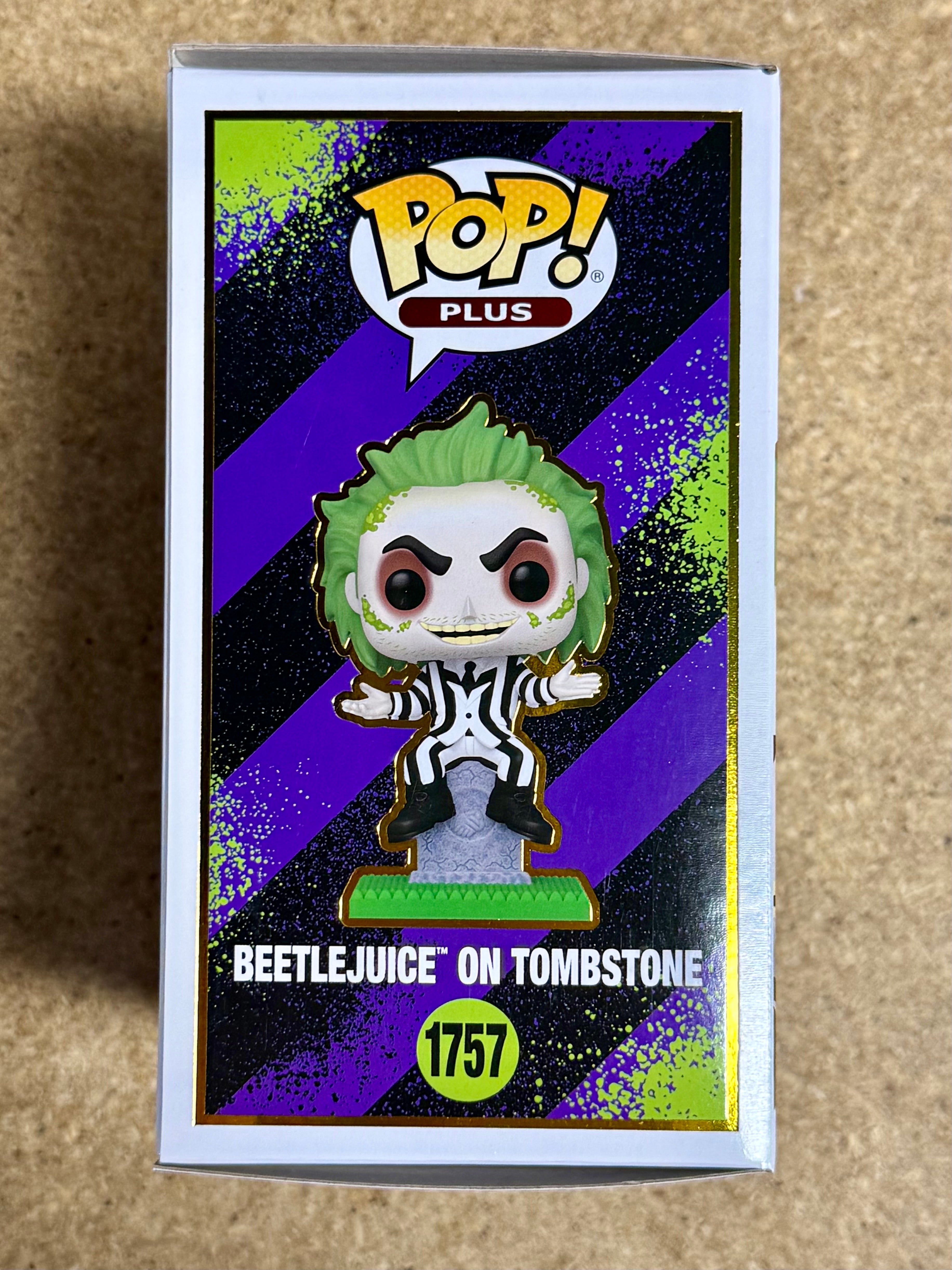 Funko Pop! Plus Movies Beetlejuice On Tombstone #1757 Beetlejuice 2024 (BOX DMG)