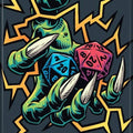 Dungeons & Dragons: Skeleton Hand with Dice Magnet