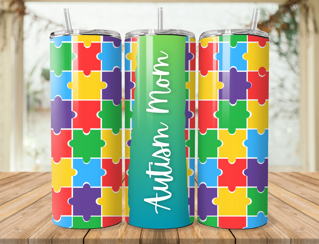 Proud Mom of Autistic Child Metal Tumbler