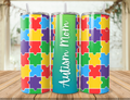 Proud Mom of Autistic Child Metal Tumbler
