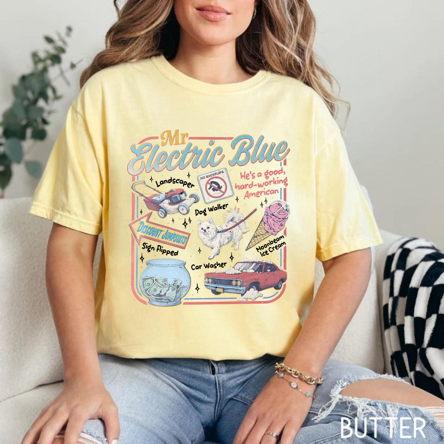 America "Mr. Electric Blue" Concert Tour Tee - Moonbeam Ice Cream