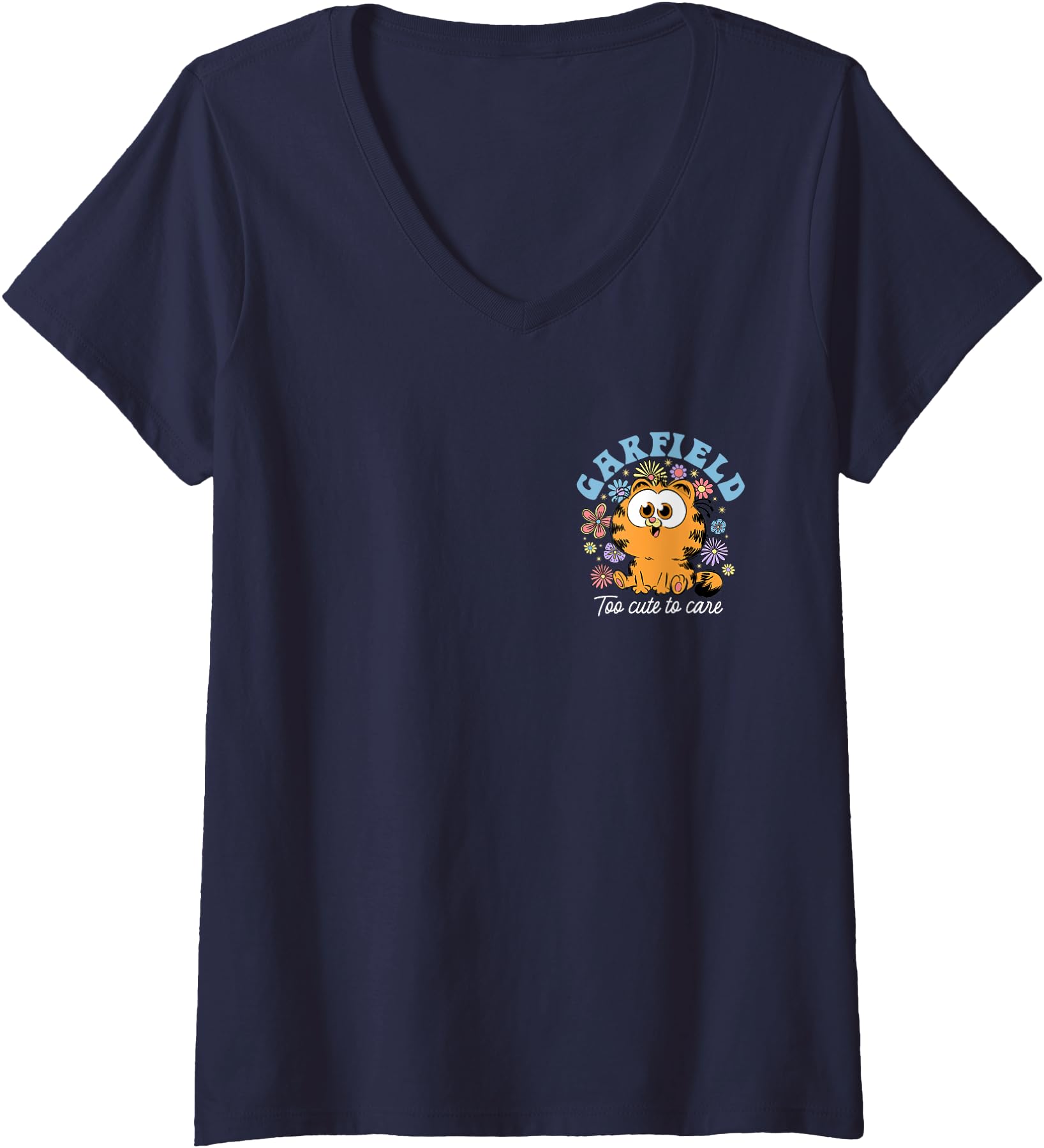 Original Womens Garfield Chibi Floral T-Shirt - Aesthetic Graphic Unisex