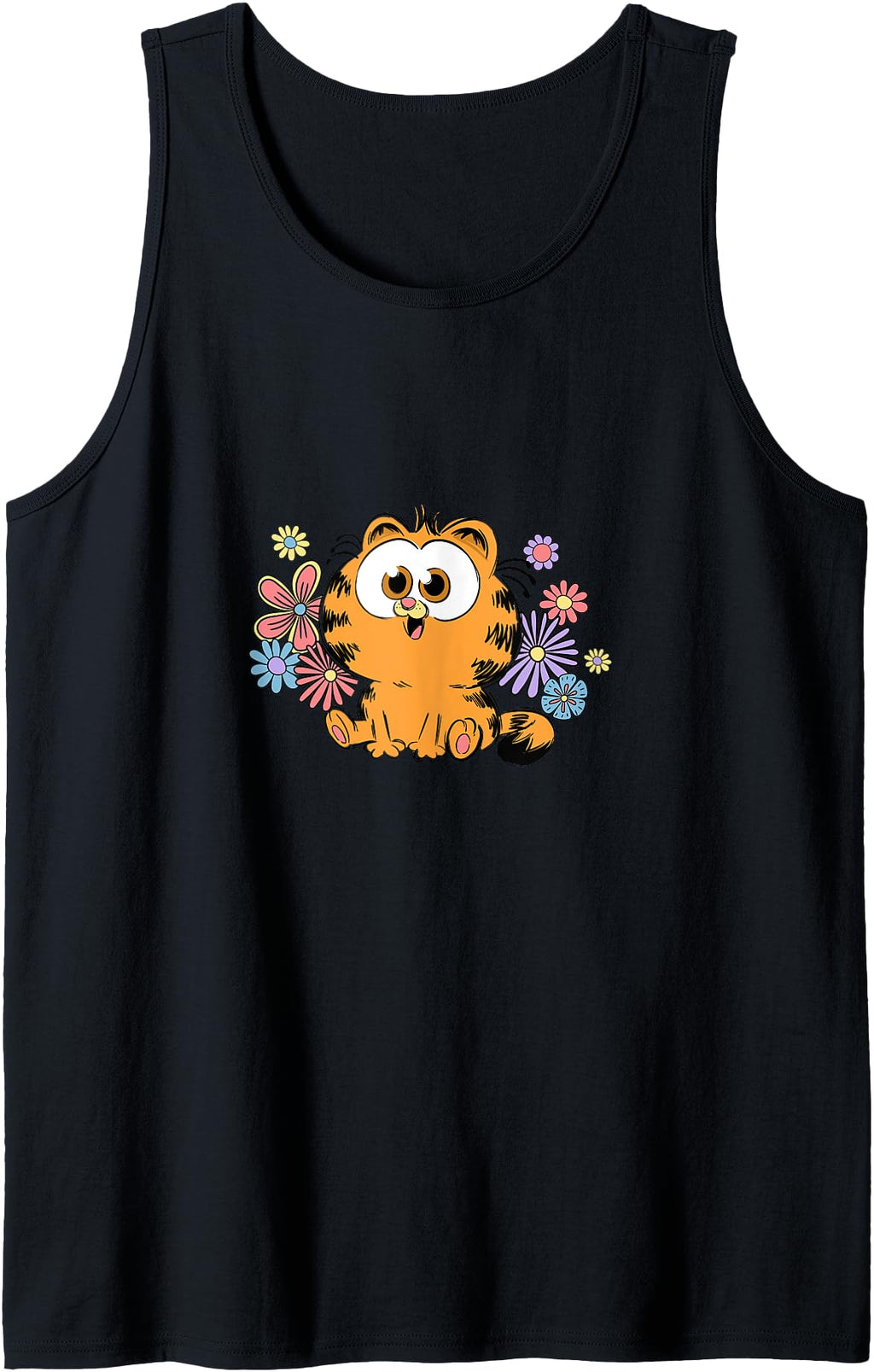 Garfield Too To Care Floral Chibi Sweatshirt - Streetwear Style Men Women