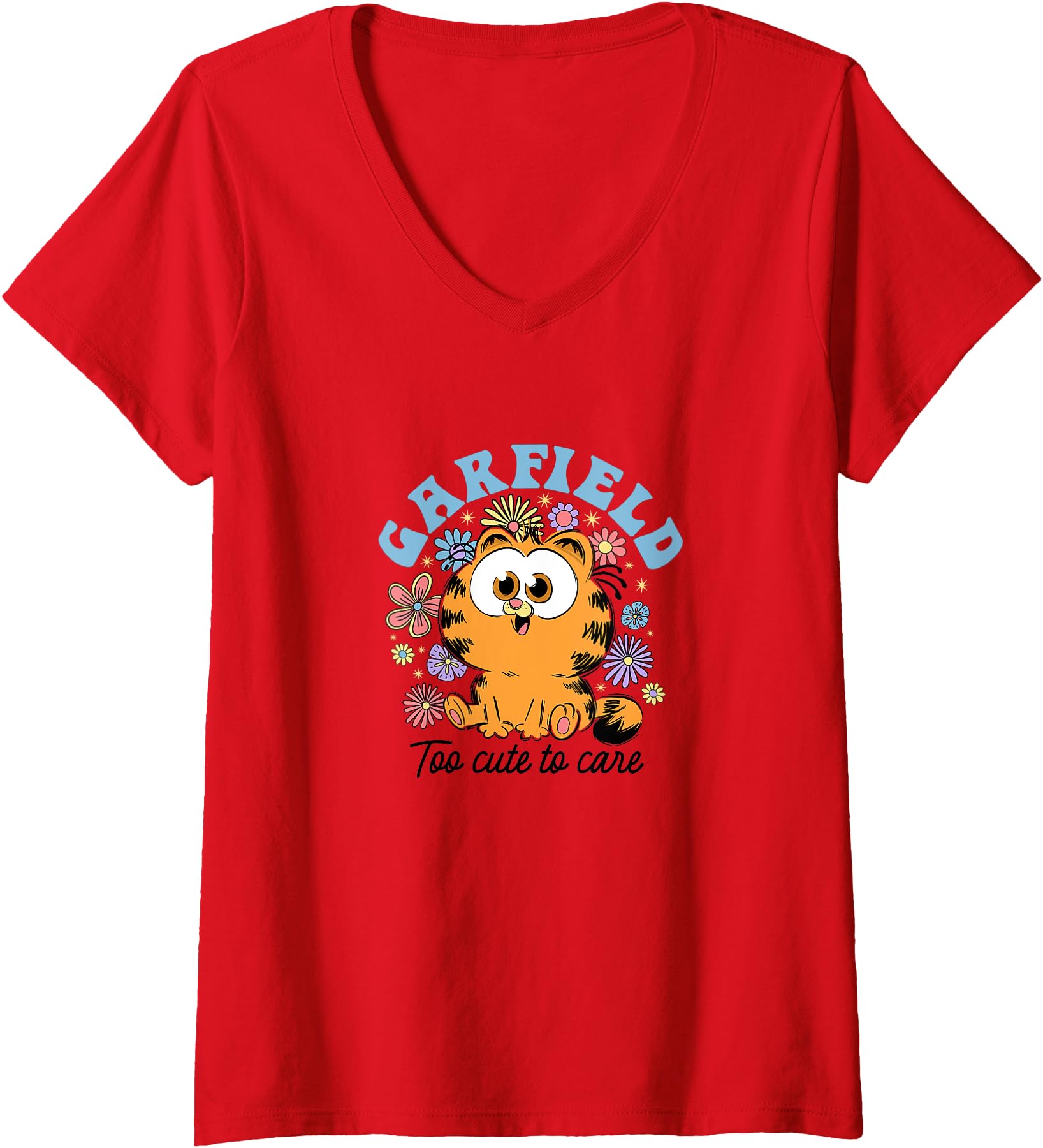 Womens Garfield Chibi Floral Too To T-Shirt - Custom Art Print Men Women