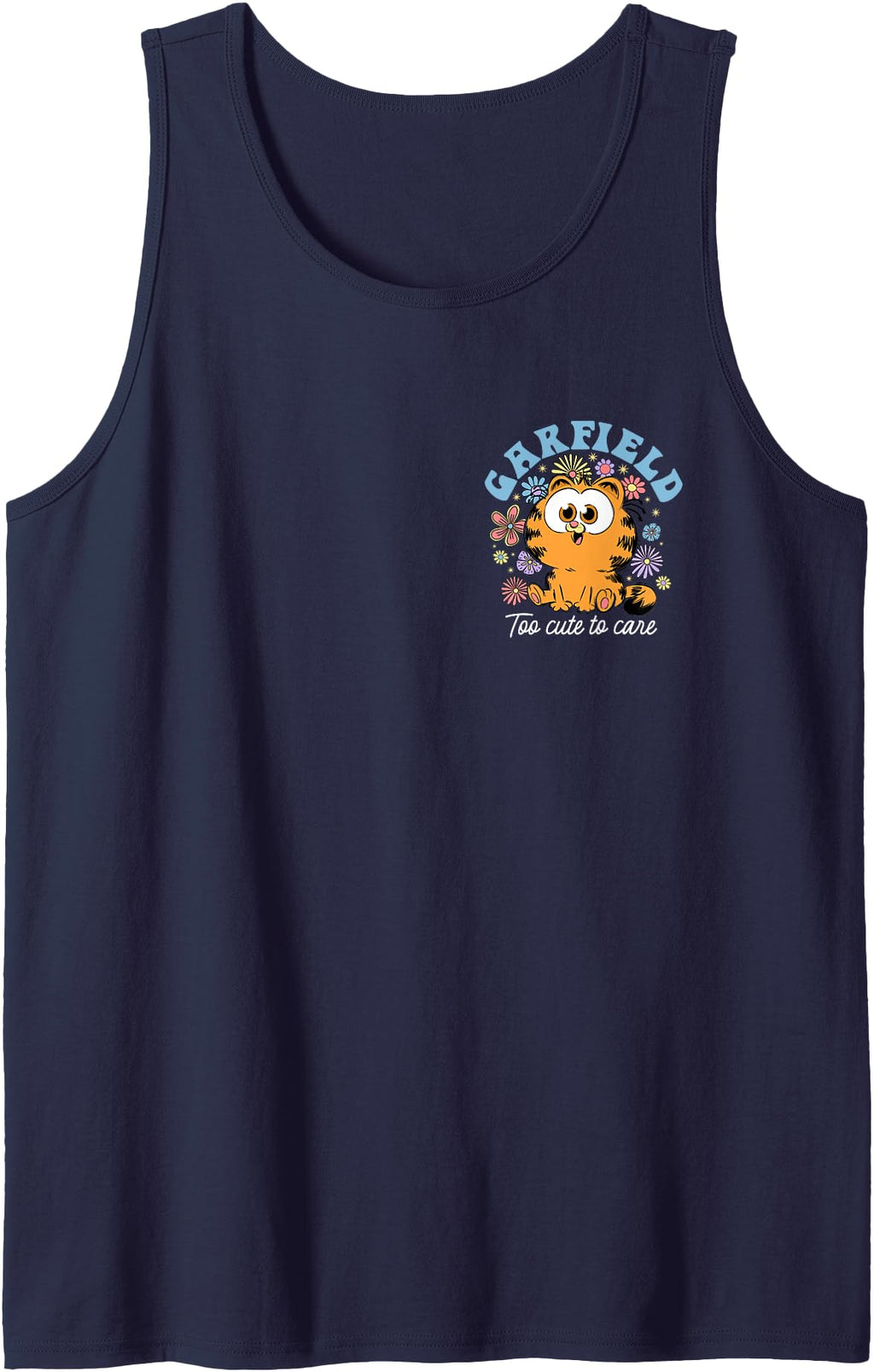 Garfield Chibi Floral Too To Care Sweatshirt - Streetwear Style for Adults