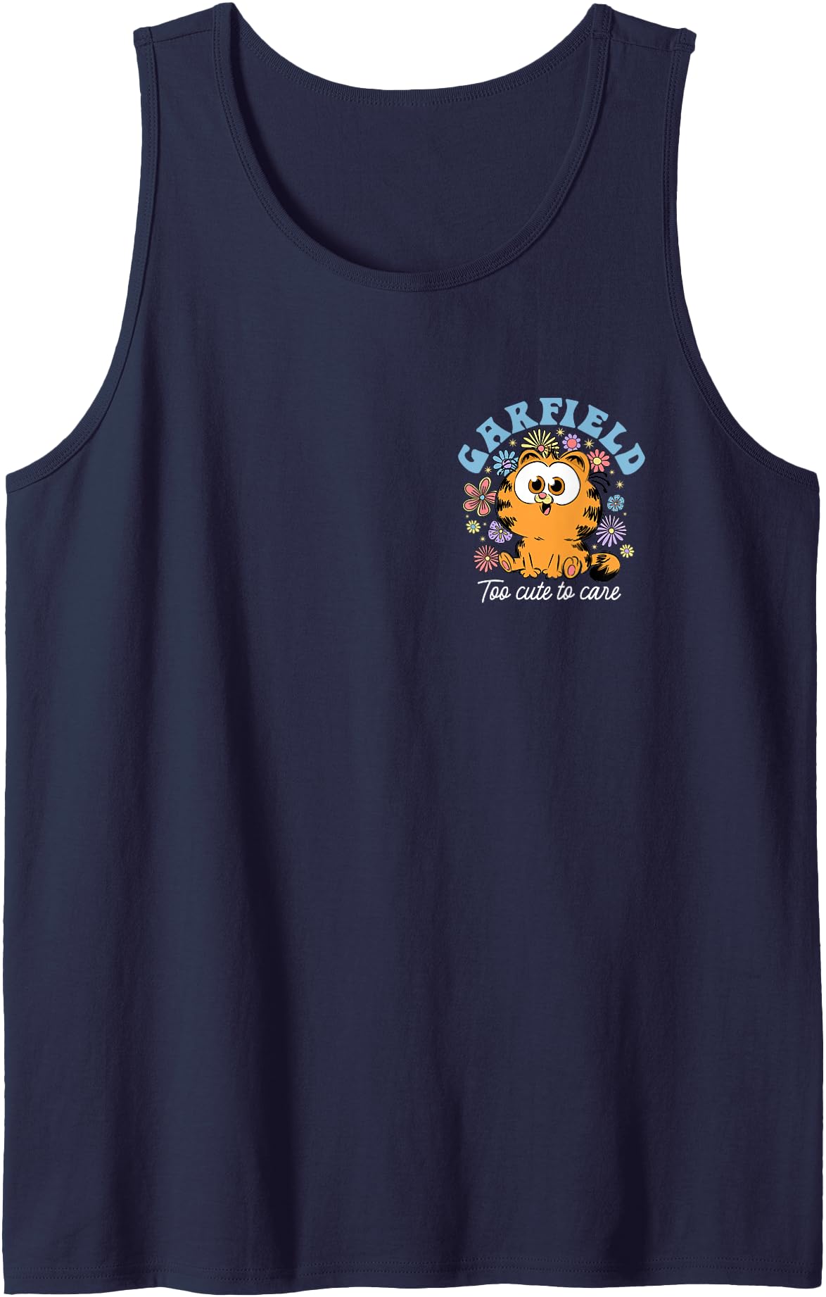 Garfield Chibi Floral Too To Care Sweatshirt - Streetwear Style for Adults