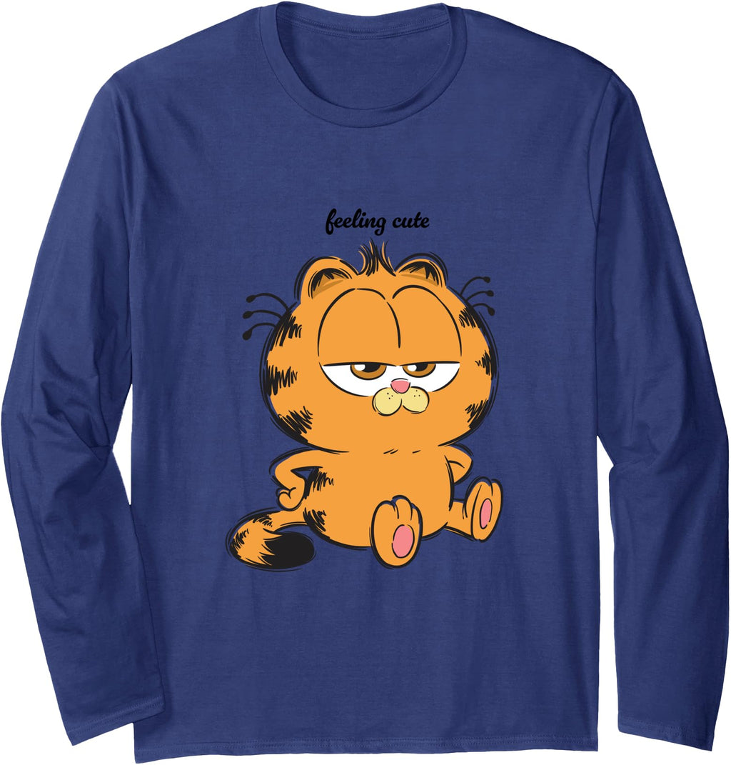 Garfield Feeling Moody Chibi Pose T-Shirt - Fun Novelty Design for Adults