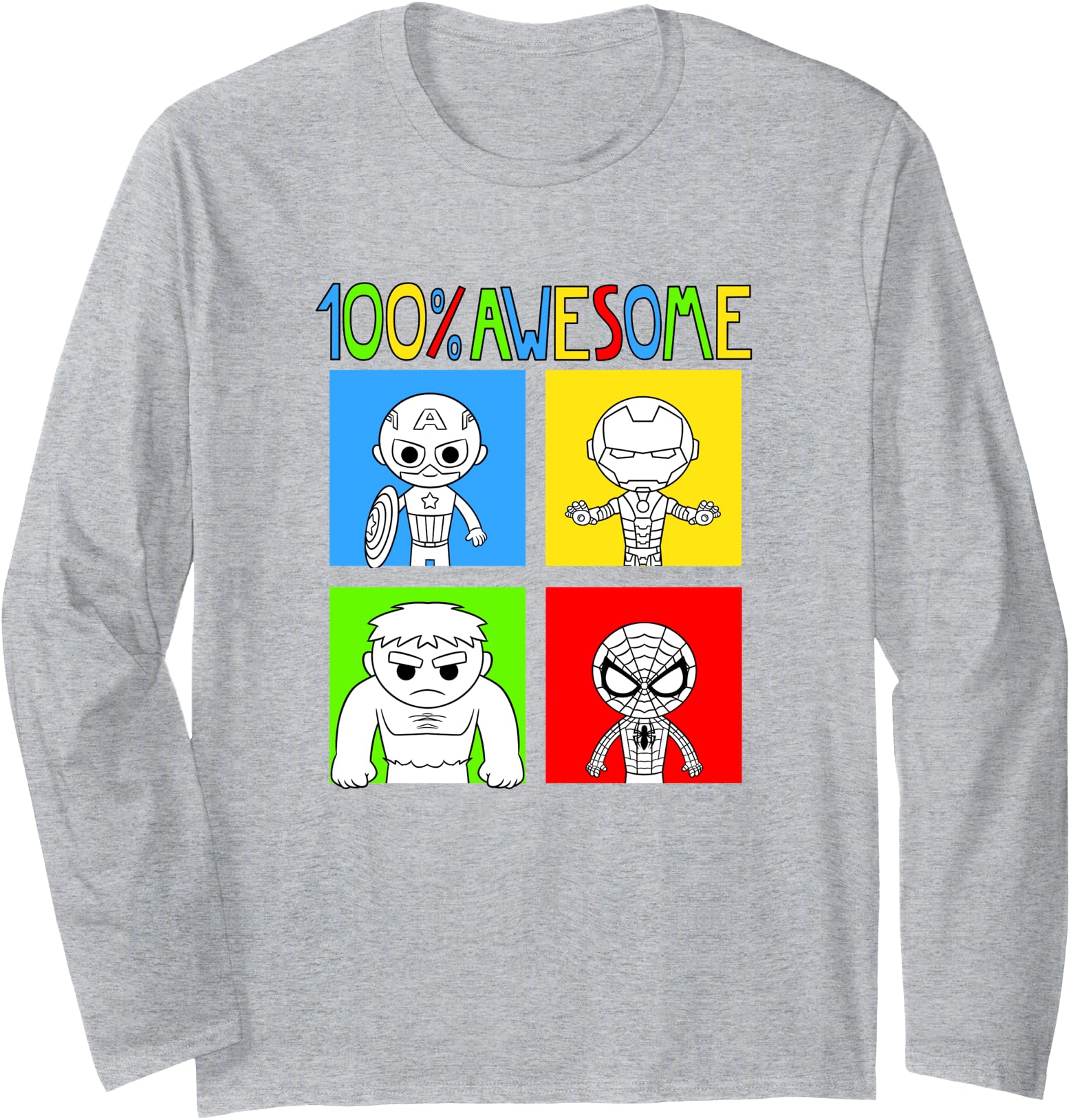 Marvel Comics Avengers Color Pop Chibi T-Shirt - Unique Graphic Unisex