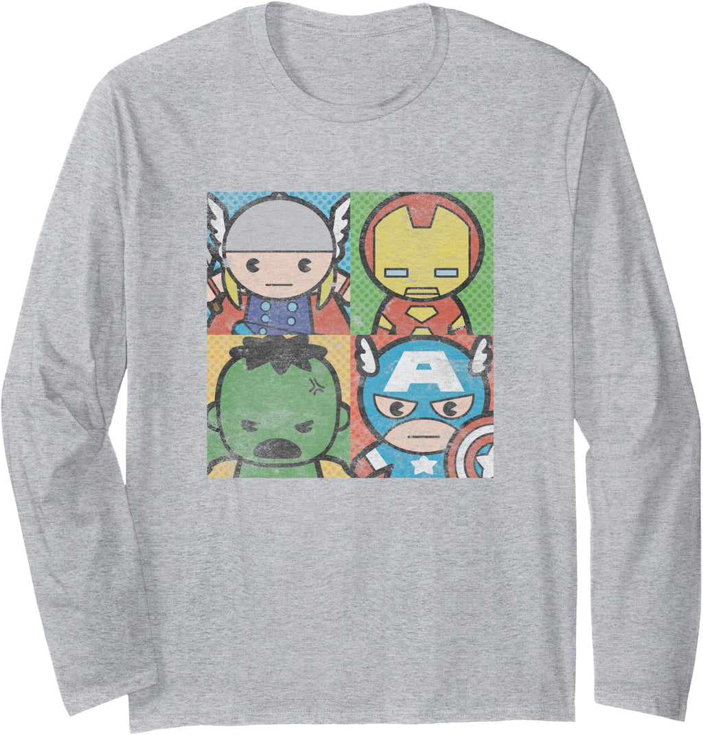 Marvel Kawaii Chibi Avengers Main 4 T-Shirt - Aesthetic Graphic for Adults