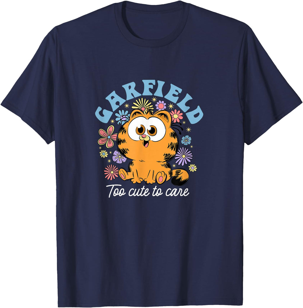 Handcrafted Garfield Chibi Floral Too To Sweatshirt - Graphic Print Unisex