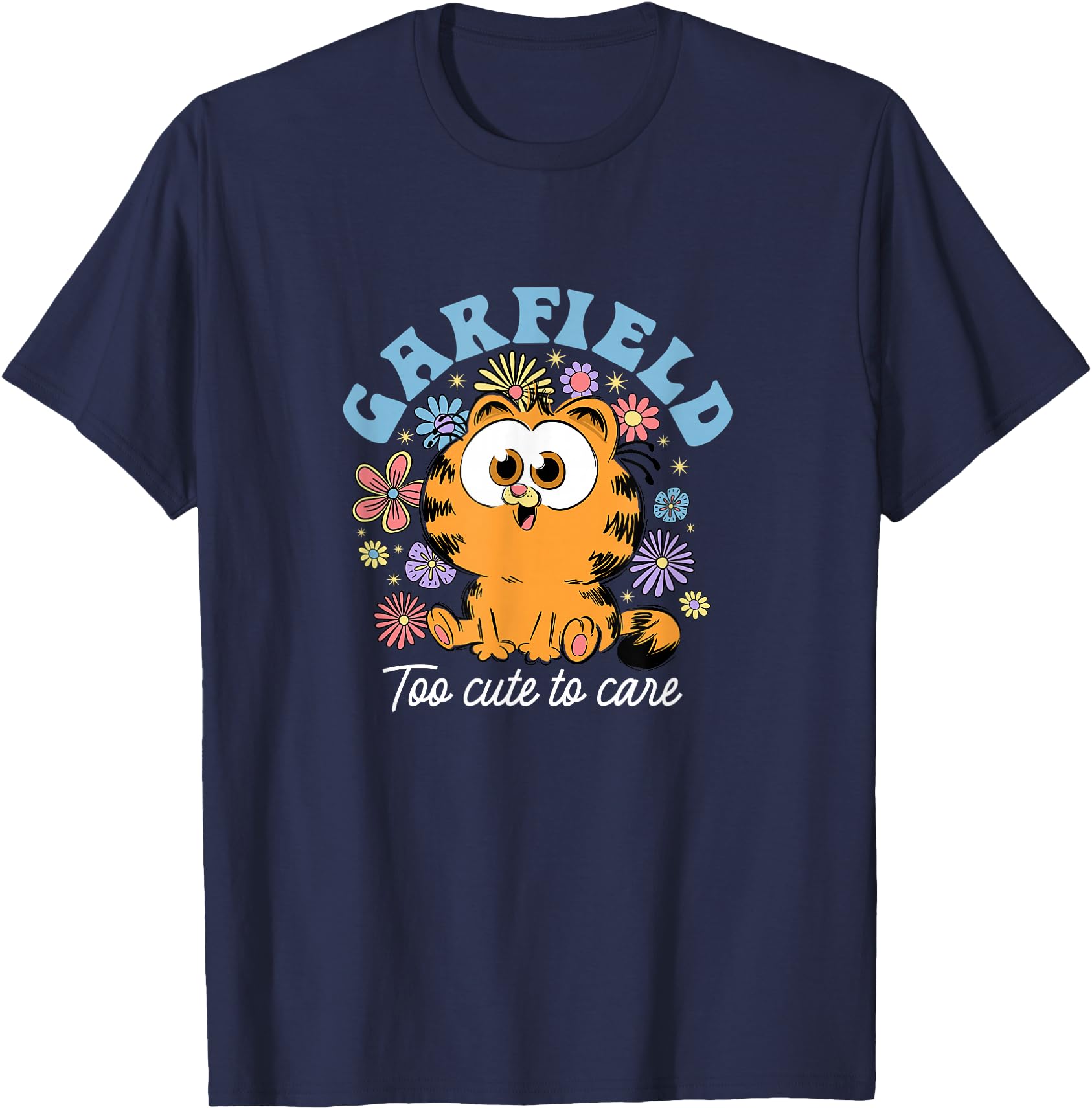 Handcrafted Garfield Chibi Floral Too To Sweatshirt - Graphic Print Unisex