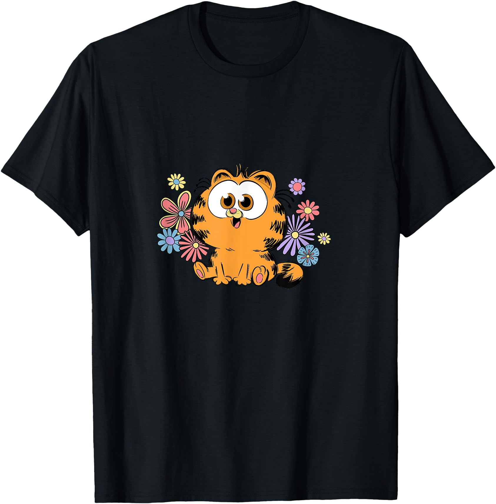 Garfield Too To Care Floral Chibi Sweatshirt - Streetwear Style Unisex