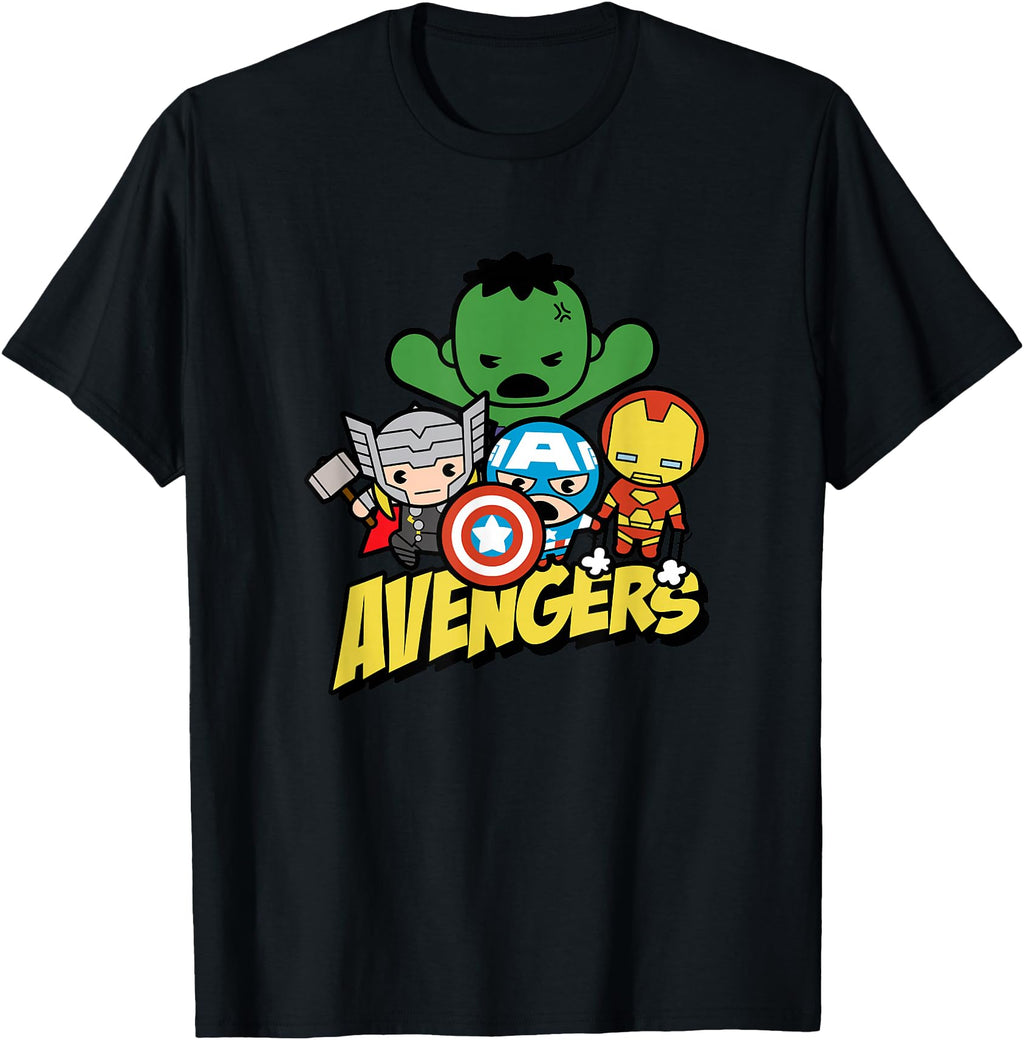 Marvel Kawaii Avengers Main 4 Chibi T-Shirt - Graphic Print Men Women