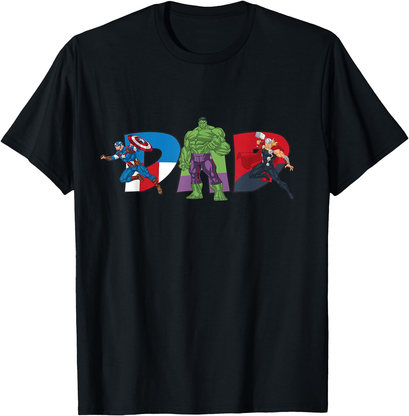 Original Marvel Avengers Team Dad T-Shirt - Fun Novelty Design Men Women