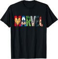 Marvel Logo Avengers Super Heroes Artist T-Shirt - Aesthetic Graphic Unisex