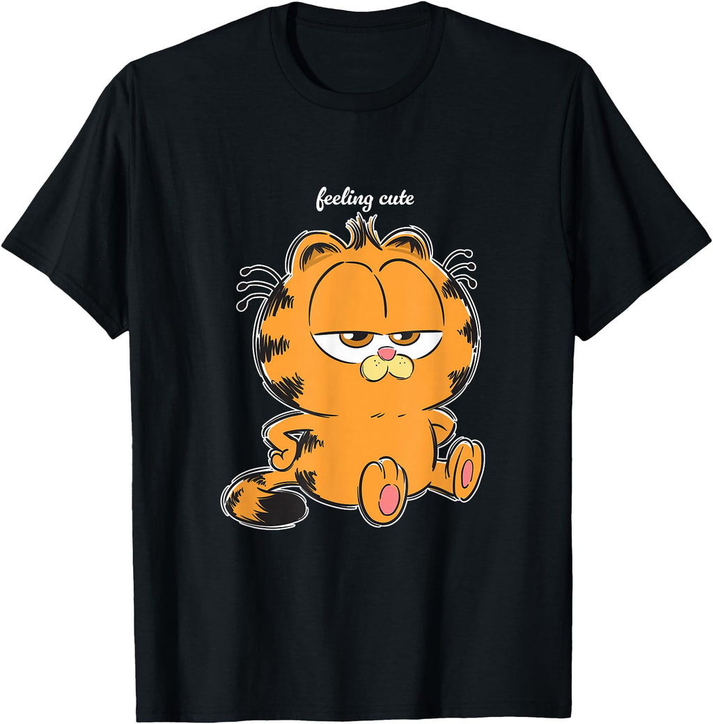 Garfield Feeling Too Moody Chibi Pose Sweatshirt - Minimalist Print Unisex