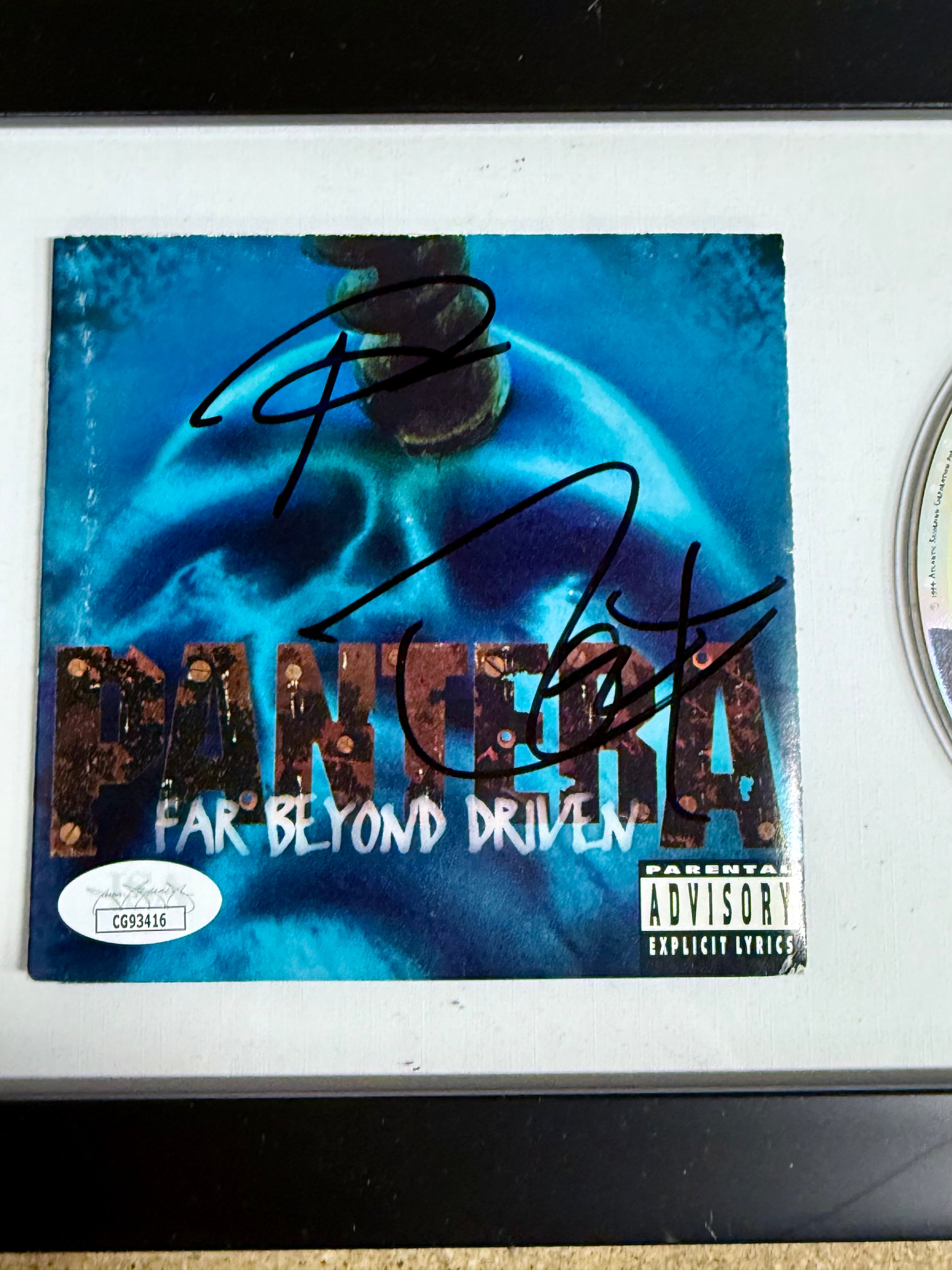 Pantera Phil Anselmo & Rex Brown Signed “Far Past Driven” Framed CD With JSA COA