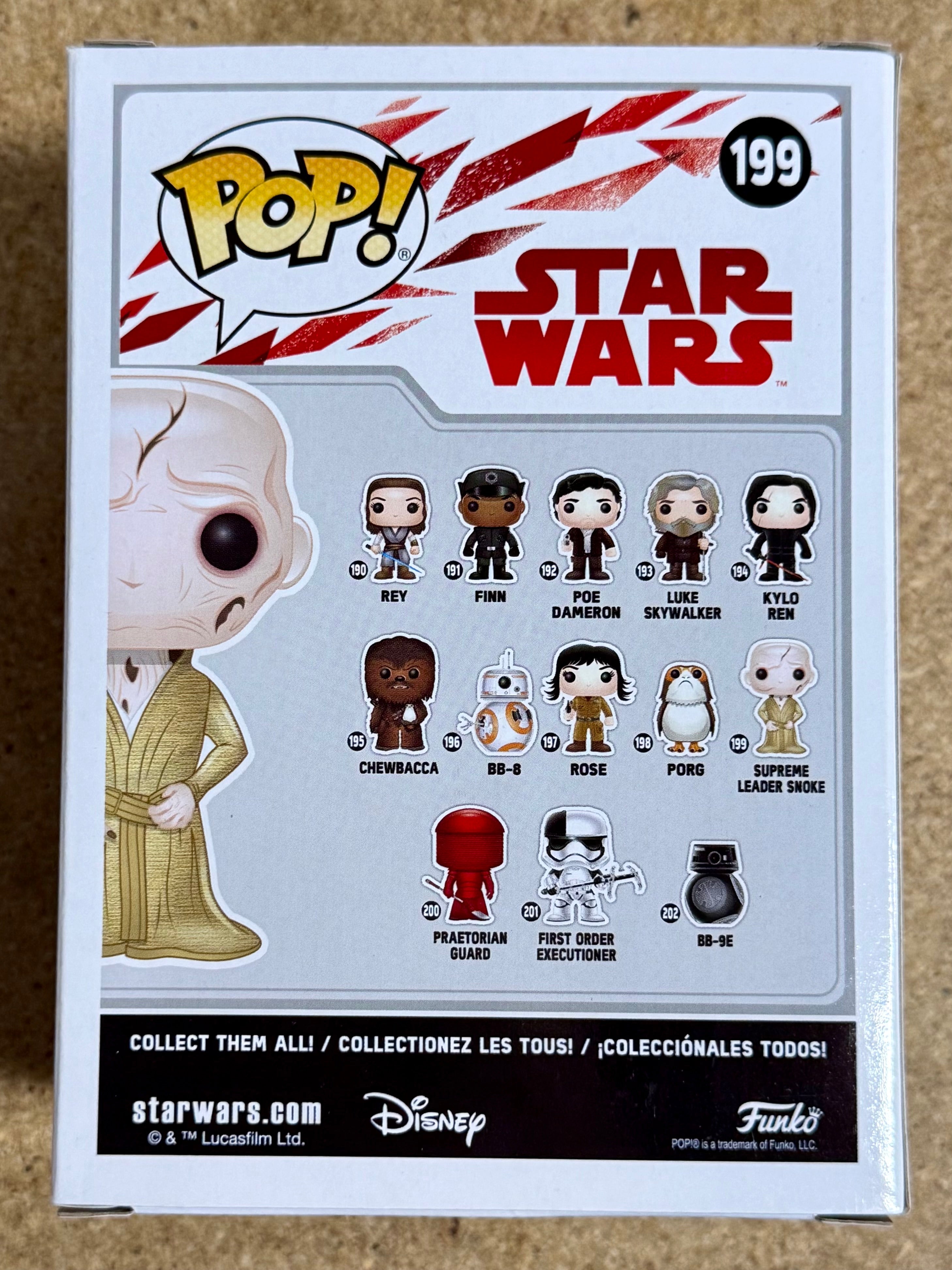 Andy Serkis Signed Star Wars Supreme Leader Snoke Funko Pop! #199 With JSA COA