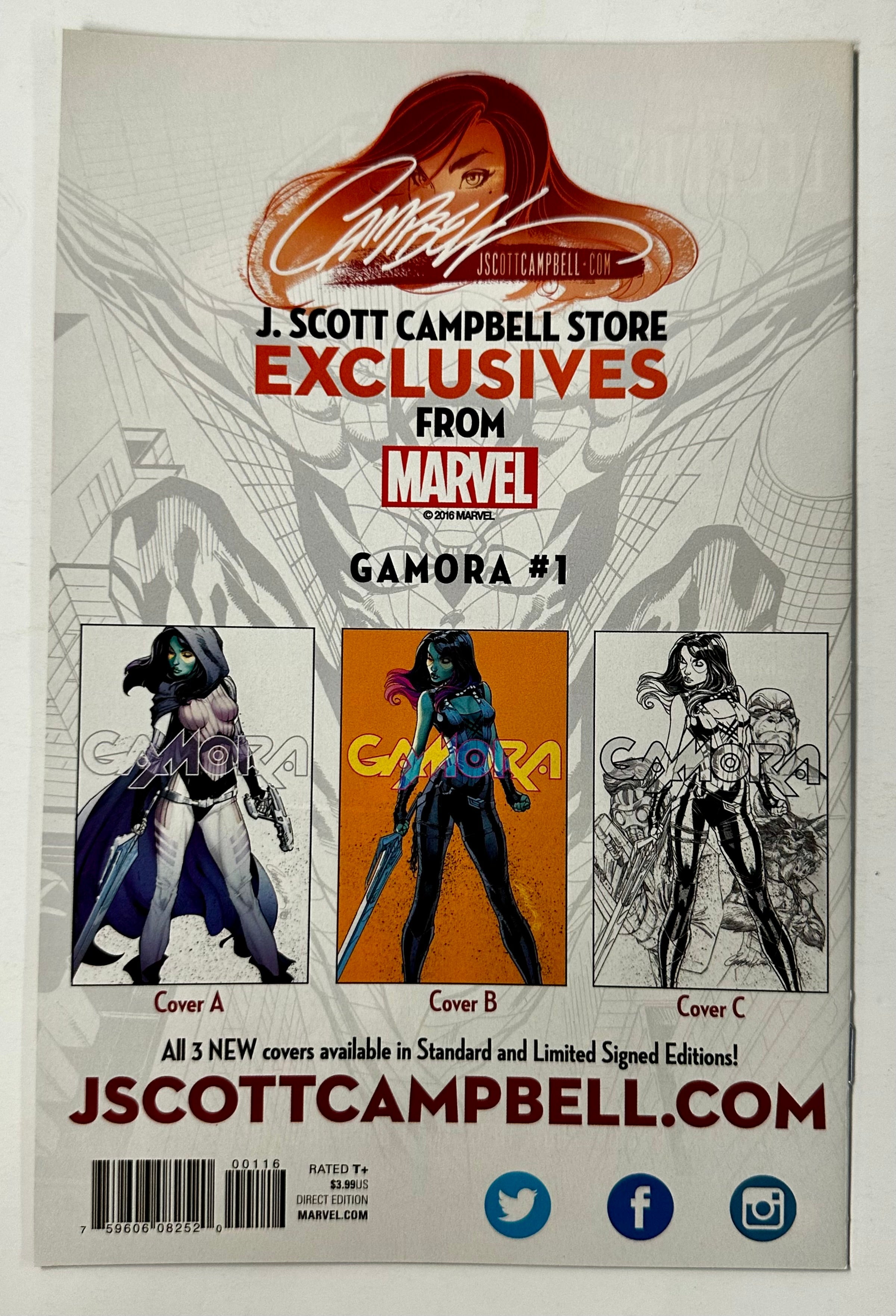 Gamora #1 J Scott Campbell Sketch Exclusive Variant C (Marvel Comics 2017)