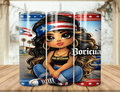 Puerto Rican Girl “Isla del Encanto” Tumbler – 20oz Skinny Tumbler | Boricua Pride | Urban Latina Style | Puñeta Street Design
