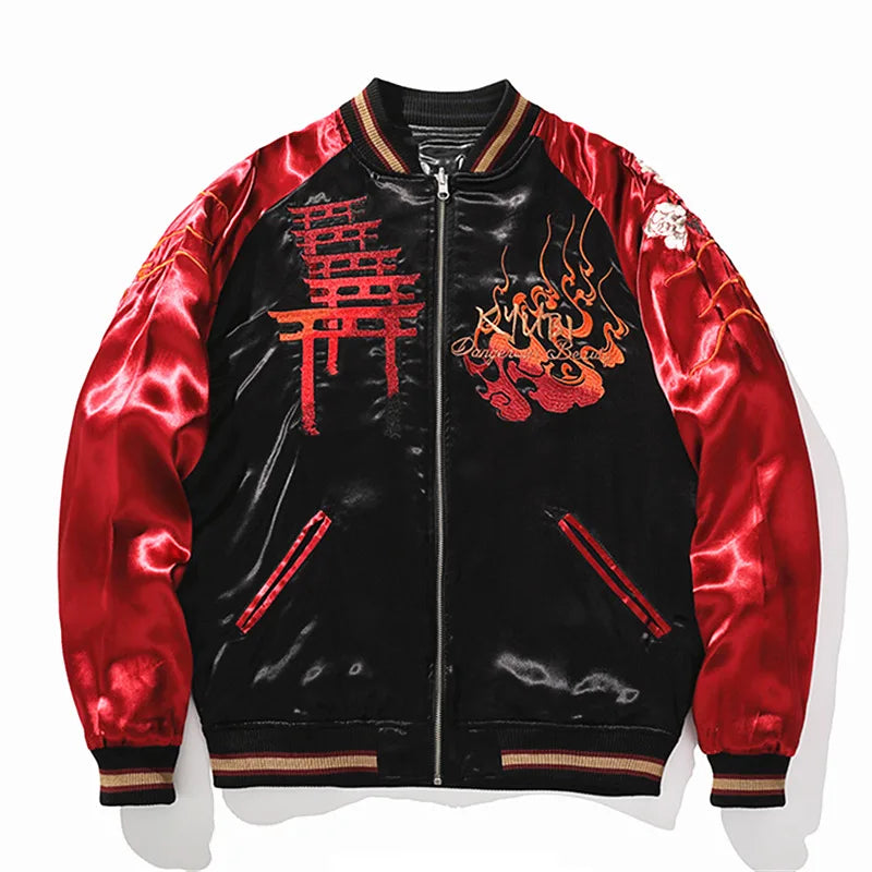 Red and Black Sukajan Jacket - Sublimation Jacket (Recreated Edition)