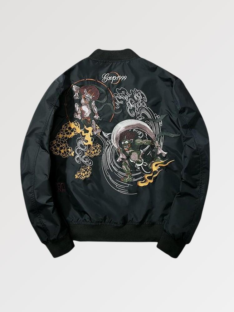 Japanese Yokai Embroidered Bomber - Sublimation Jacket (Recreated Edition)
