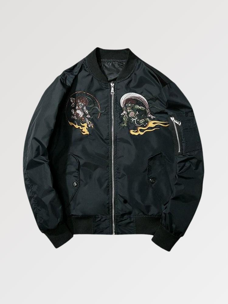 Japanese Yokai Embroidered Bomber - Sublimation Jacket (Recreated Edition)