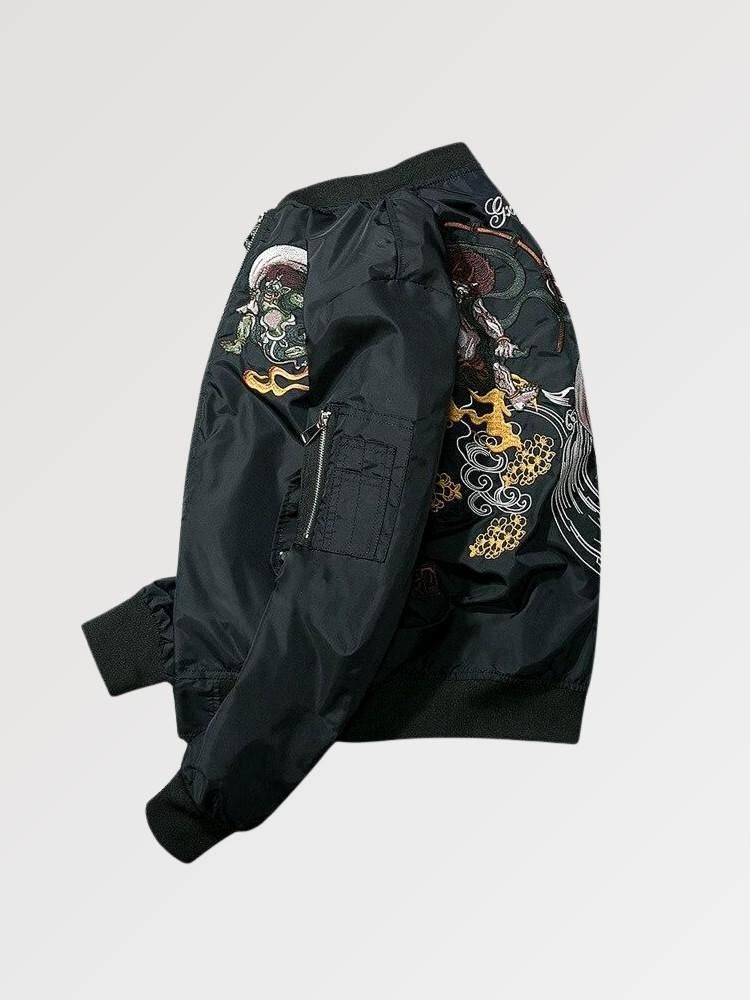 Japanese Yokai Embroidered Bomber - Sublimation Jacket (Recreated Edition)