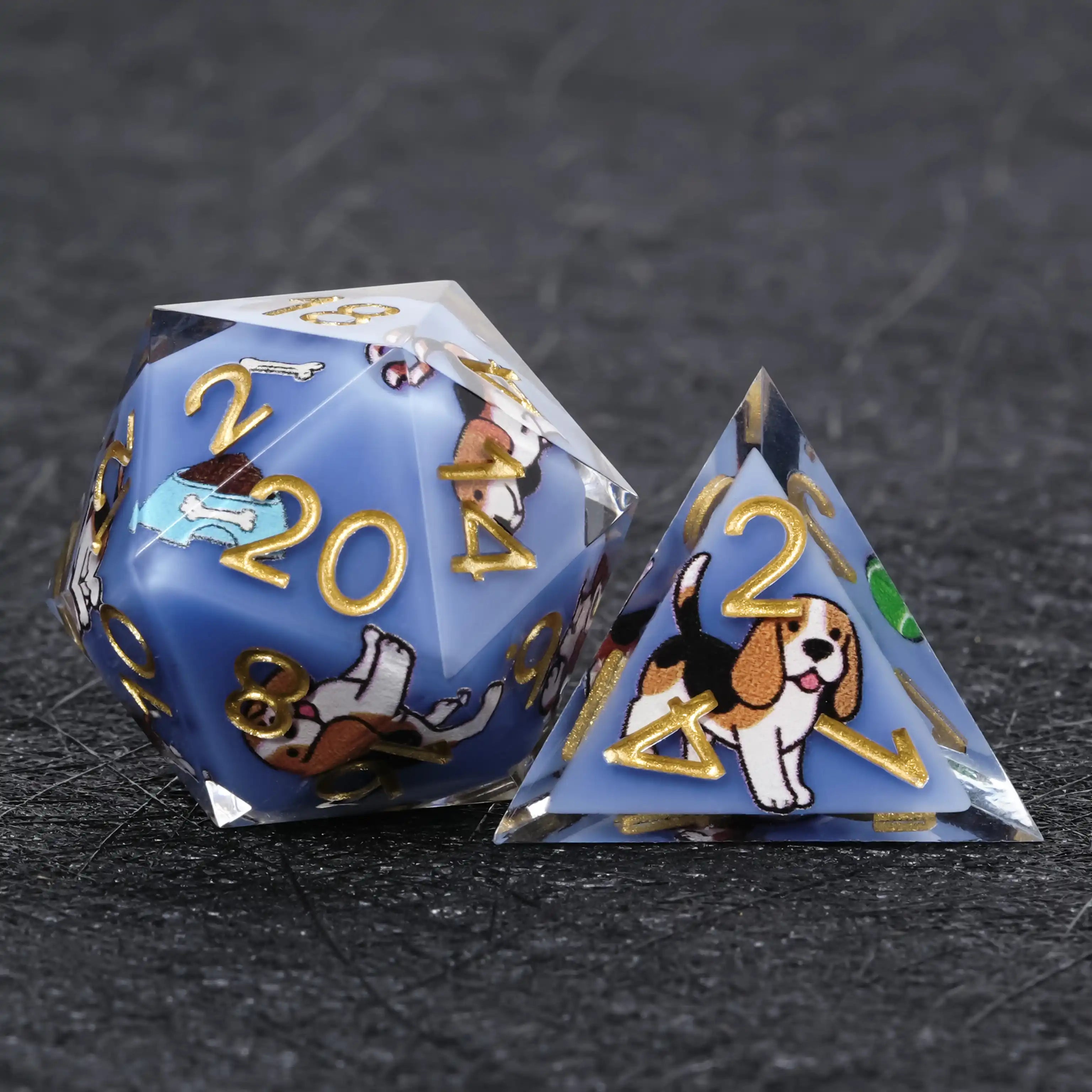 Kickstarter Dice – Canine Legends Beagle Resin DND Dice Set | Curious Guardian Dice for RPG Collectors