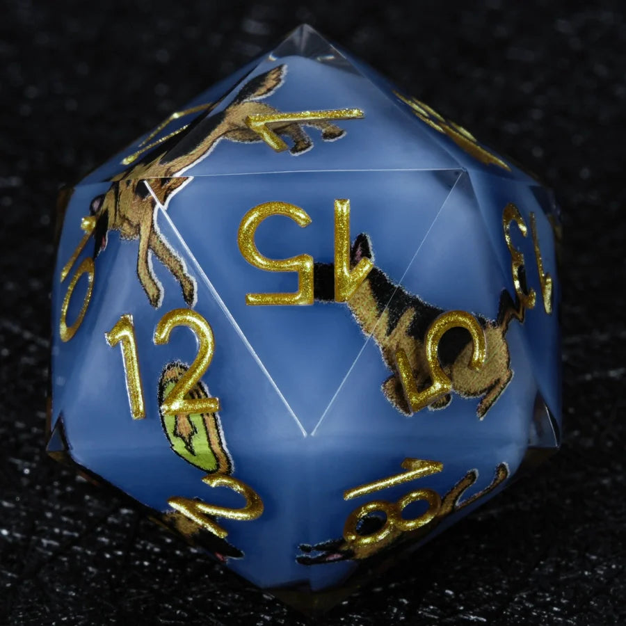 Kickstarter Dice – Canine Legends German Shepherd Resin DND Dice Set | Handmade Role-Playing Dice