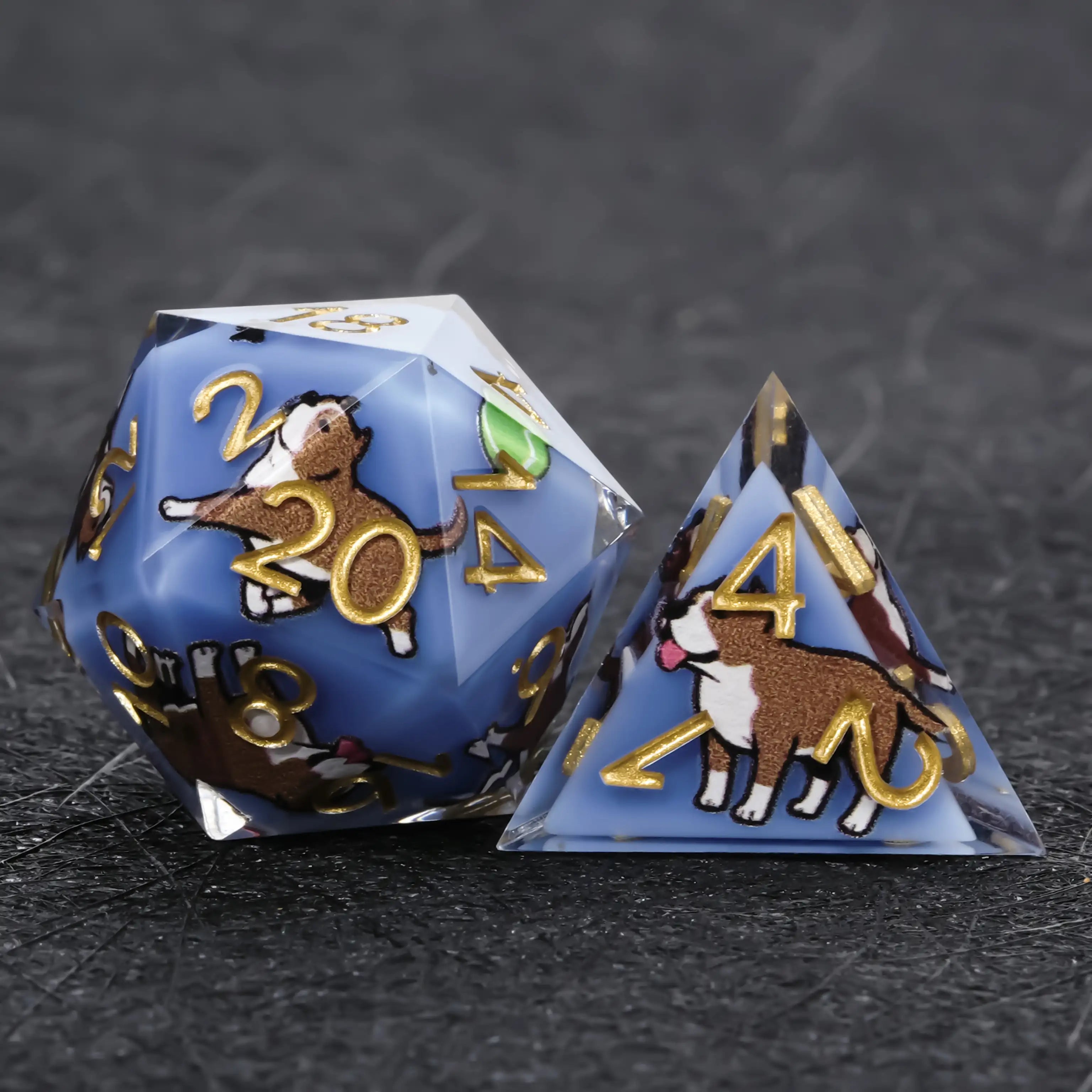 Kickstarter Dice – Canine Legends American Pitbull Resin DND Dice Set Guardian Roleplaying Dice