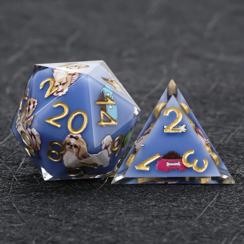 Kickstarter Dice – Canine Legends Shih Tzu Resin DND Dice Set